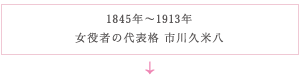 1845年～1913年 女役者の代表格 市川久米八